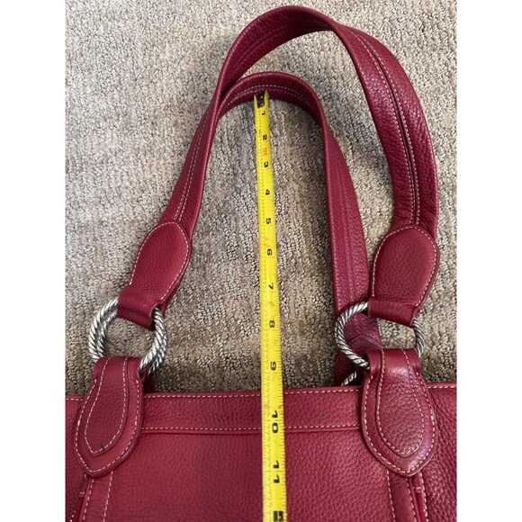 Brighton Red Pebbled Leather Shoulder Tote Bag Rare Retired EUC - Picture 11 of 16